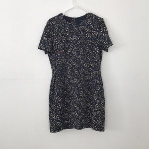 Navy floral print dress